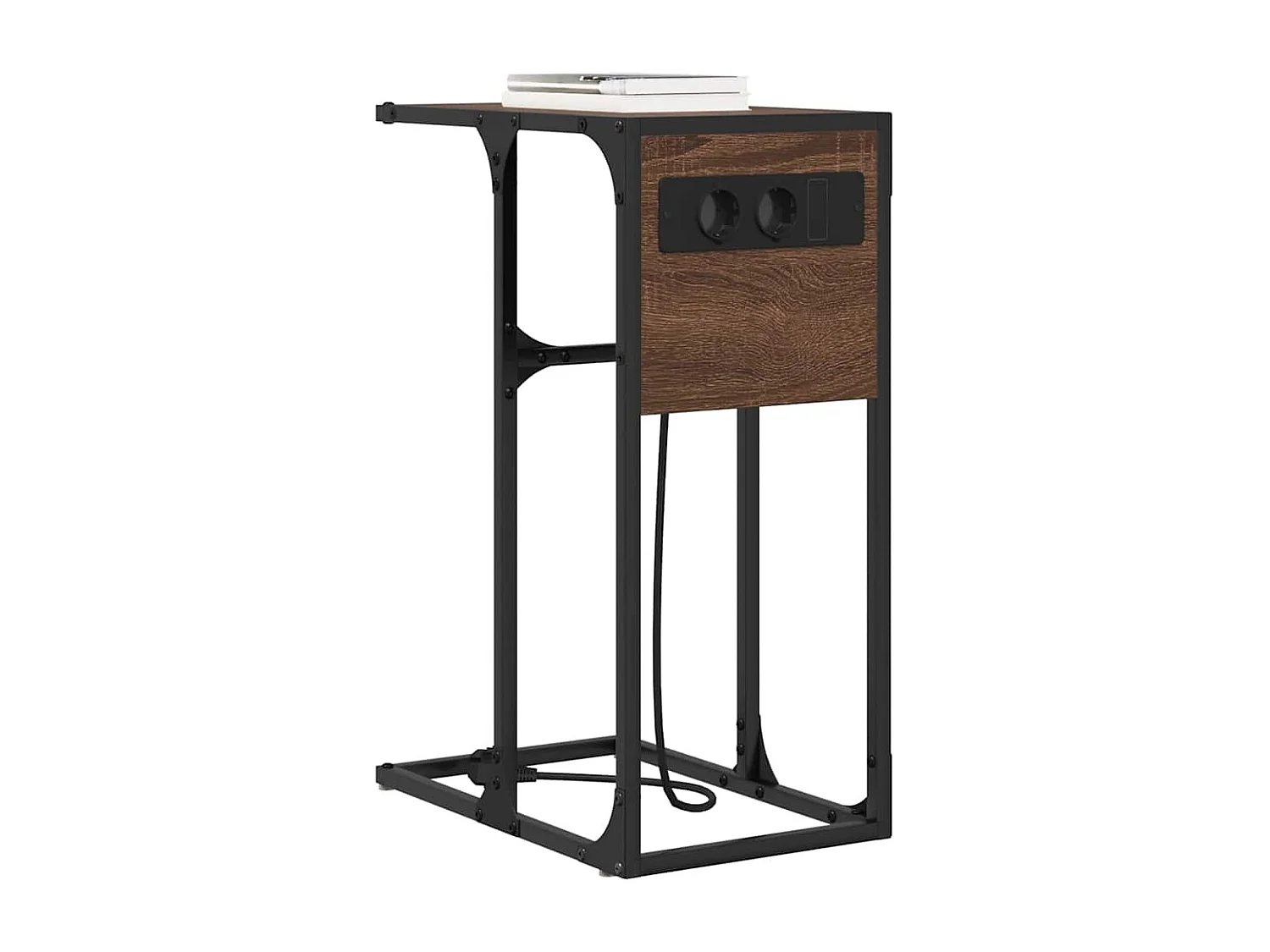 Mesa de Noche | Mesa auxiliar | Mesita de noche Marrón roble Madera contrachapada