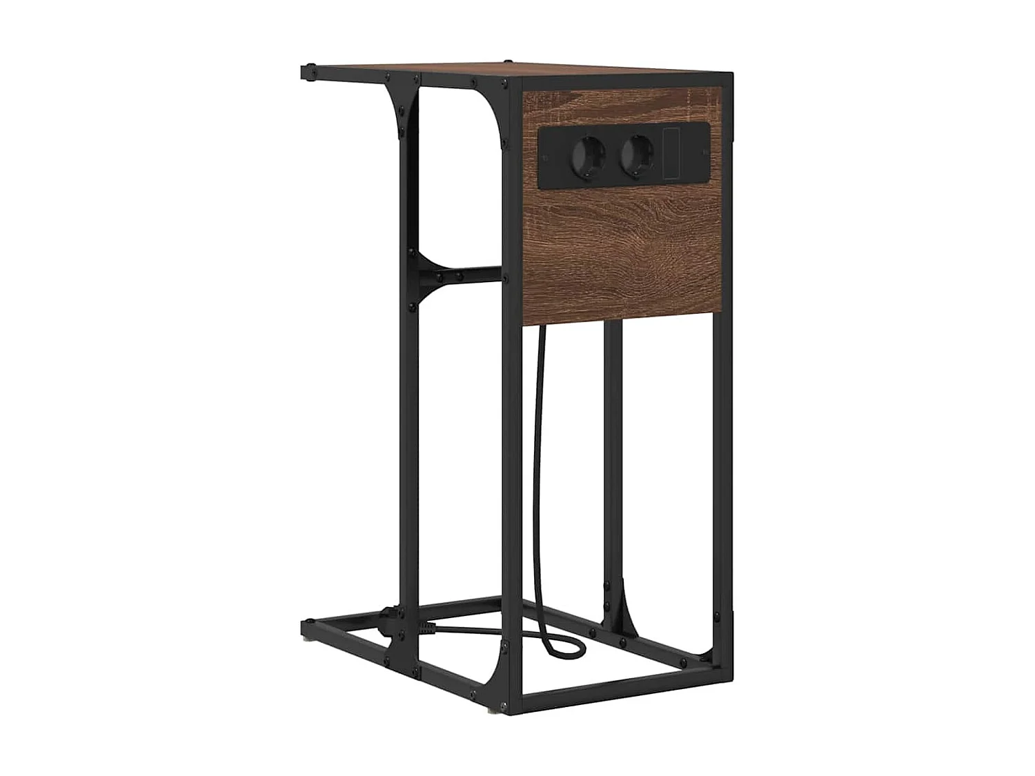 Mesa de Noche | Mesa auxiliar | Mesita de noche Marrón roble Madera contrachapada