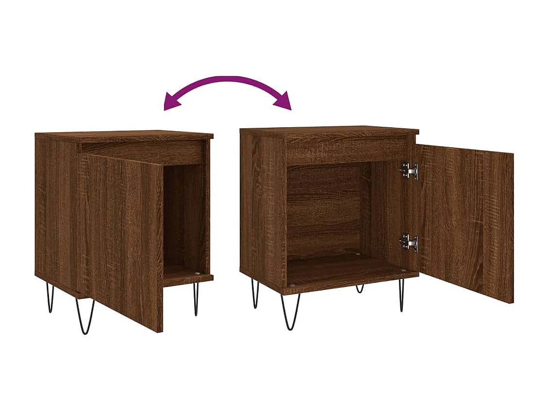 Nachttisch-Beistelltisch Braun Eichen-Optik 40x30x50 cm Holzwerkstoff SHL55169