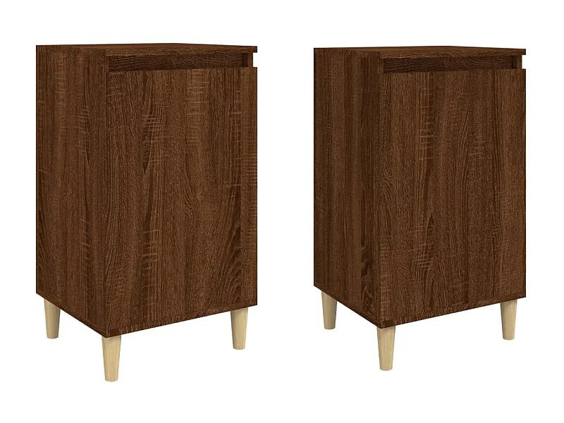 Tables de chevet lot de 2 avec rangement chêne marron 40x35x70cm bois d'ingénierie