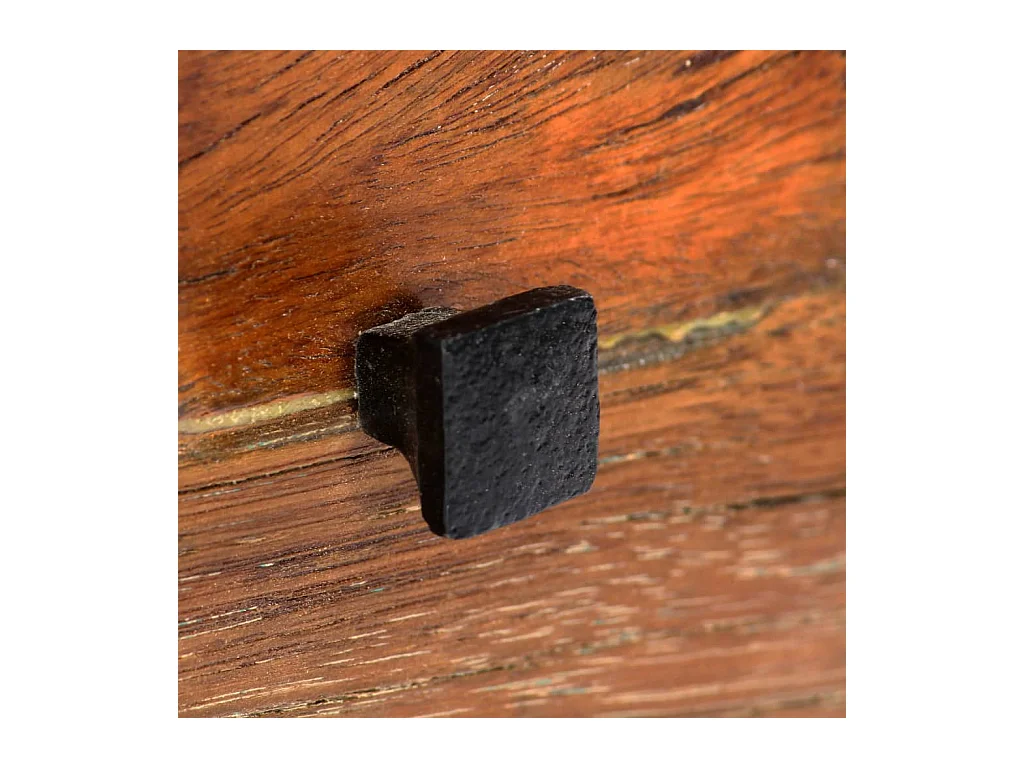 Mesita de noche | Mesilla de noche de madera maciza reciclada y acero 40x30x50 cm