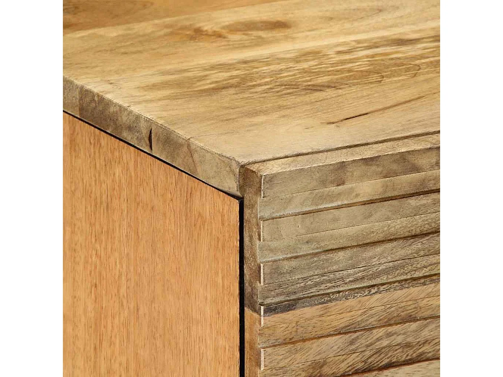 Nachttisch-Beistelltisch Braun 40x33x46 cm Massivholz Mango SHL61731