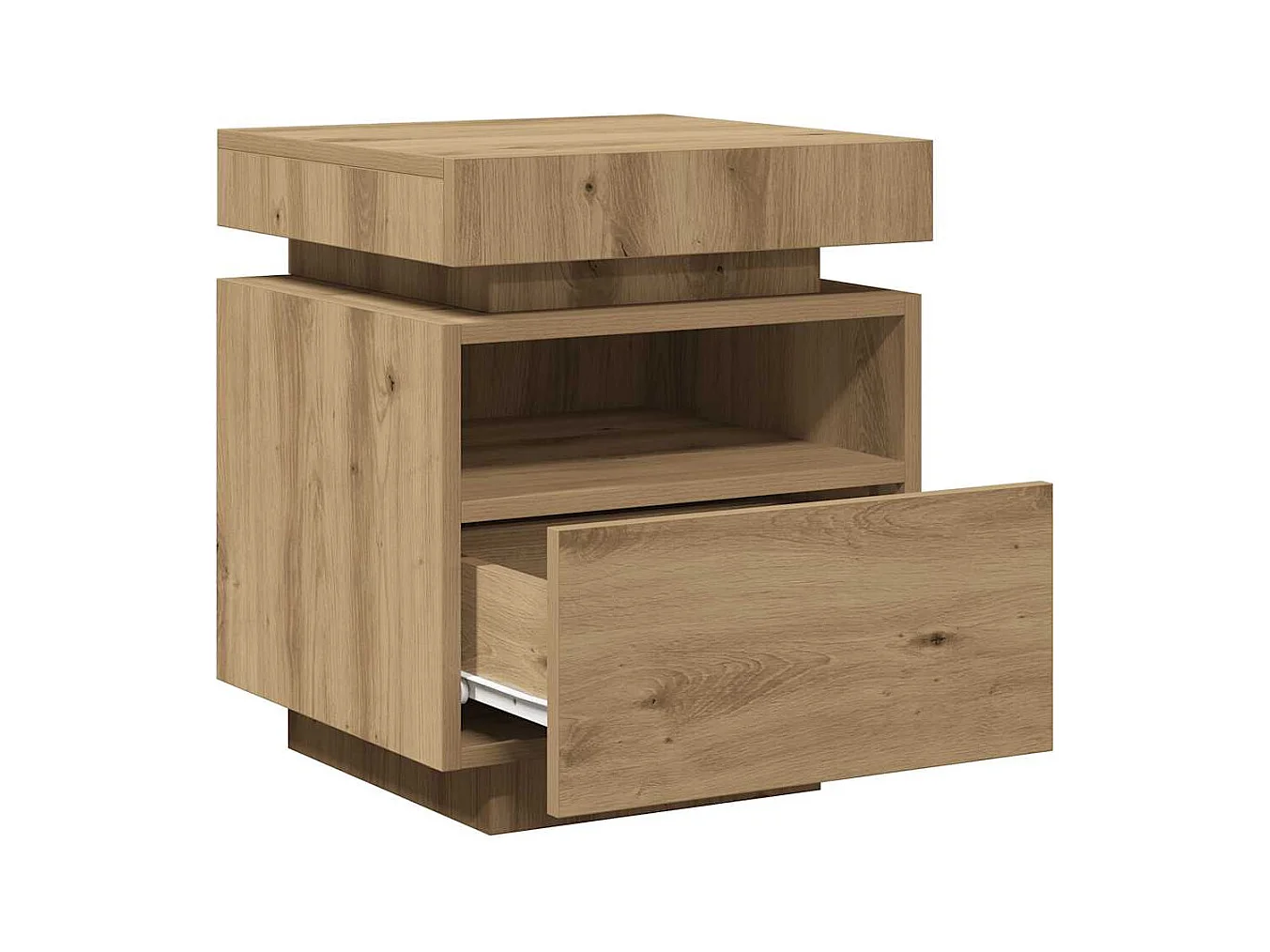 Mesitas de noche | Mesilla de noche con luces LED 2 uds roble artisan 40x39x48,5cm