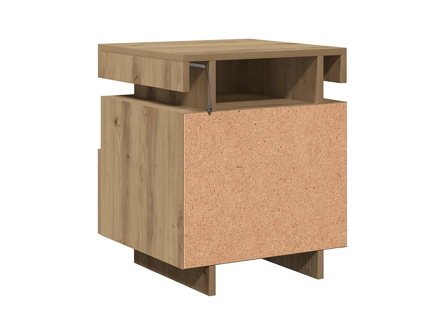 Mesitas de noche | Mesilla de noche con luces LED 2 uds roble artisan 40x39x48,5cm