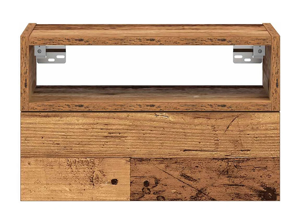 Mesita de noche | Mesilla de noche de pared madera vieja 45x26x28,5 cm