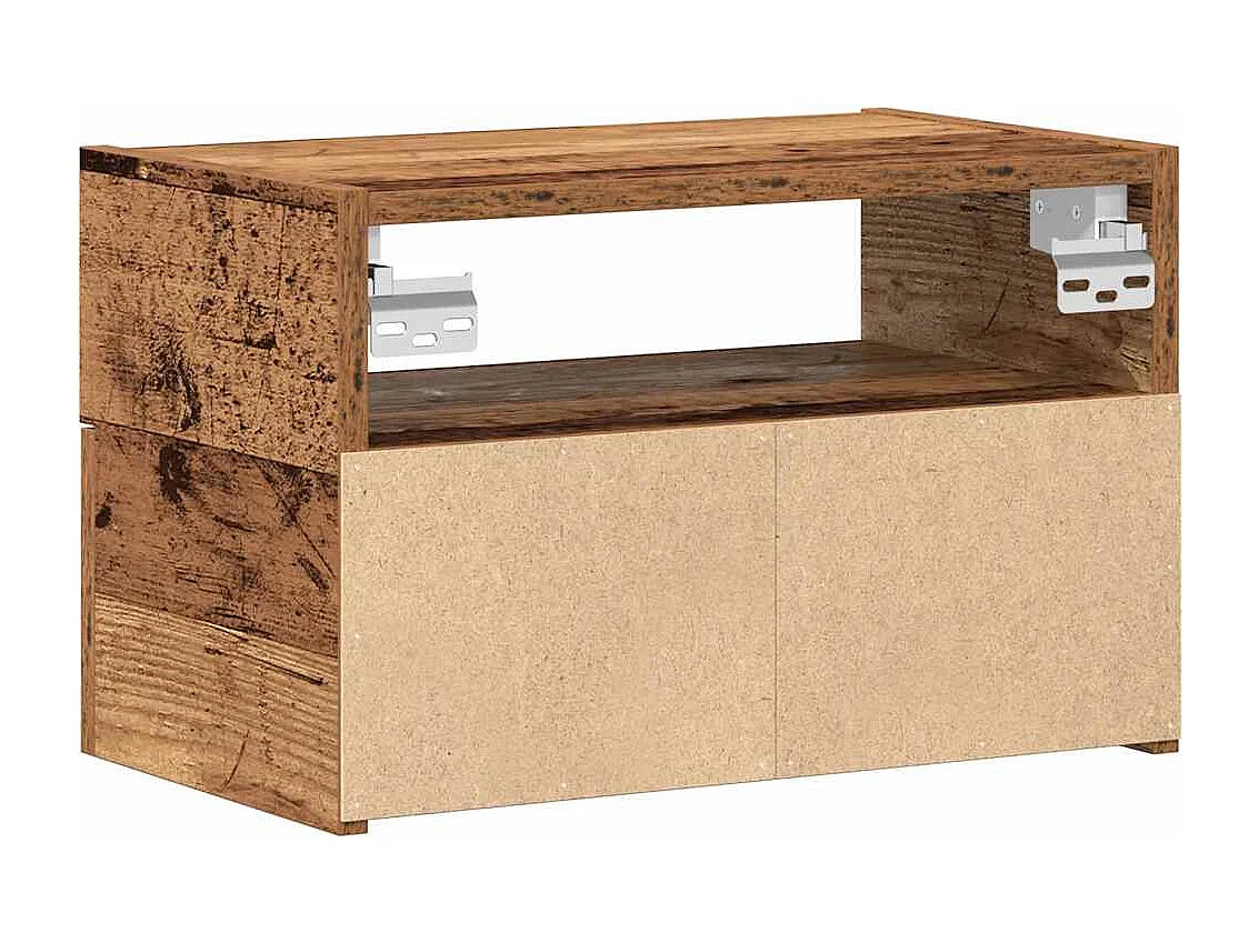 Nachttisch hängend | Wand-Nachttisch Altholz-Optik 45x26x28,5 cm SHL89826
