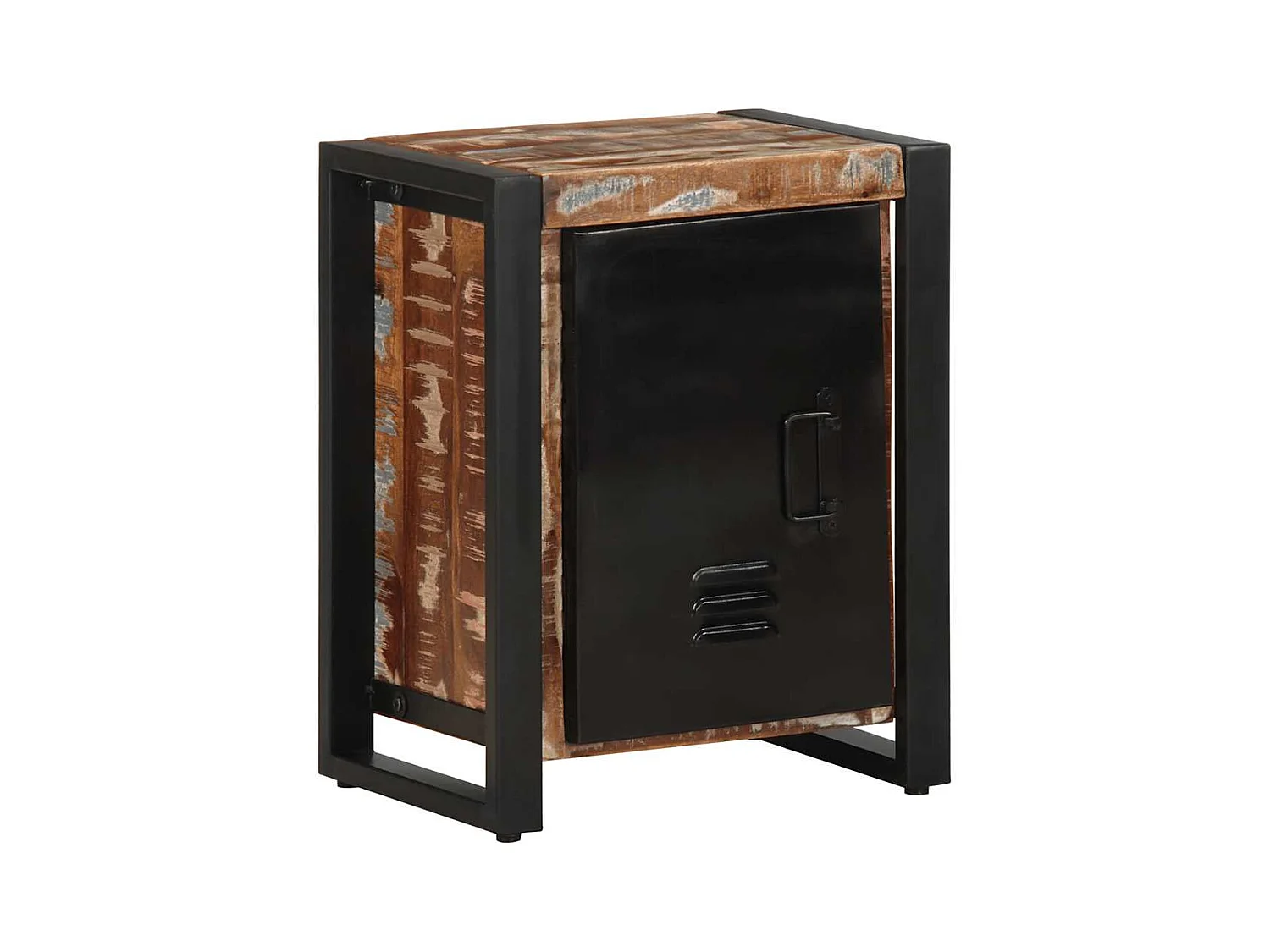 Mesilla de noche | Mesita de noche multicolor 40x30x51 cm madera maciza reciclada