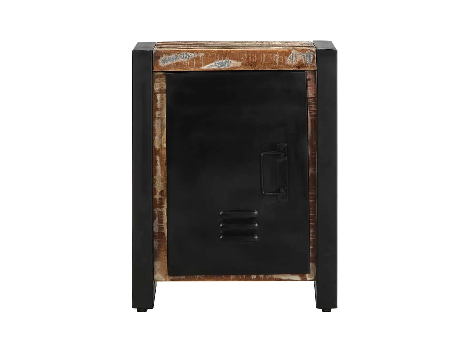 Mesilla de noche | Mesita de noche multicolor 40x30x51 cm madera maciza reciclada