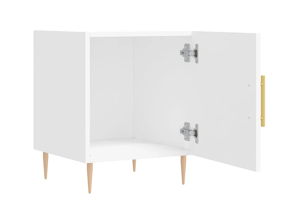 Lot de 2 Tables de chevet Étroite avec Étagère de rangement blanc 40x40x50 cm bois d’ingénierie