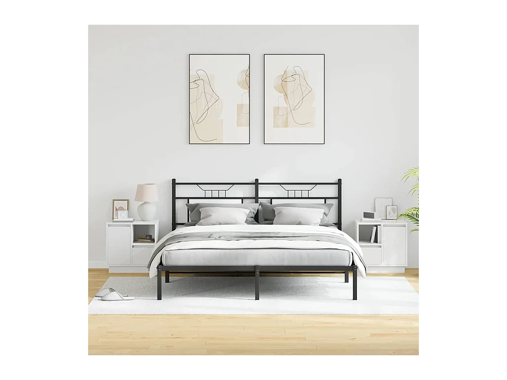 Mesa de Cabeceira Moderna com gaveta 2 peças Branco 50x34.5x50 cm.