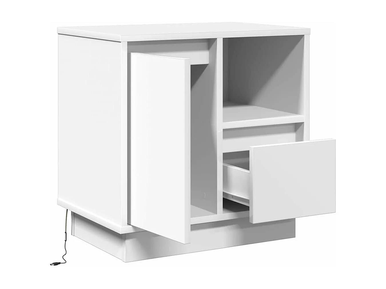 Mesita de Noche | Armario de Noche 2 uds con cajón 50x34.5x50 cm.