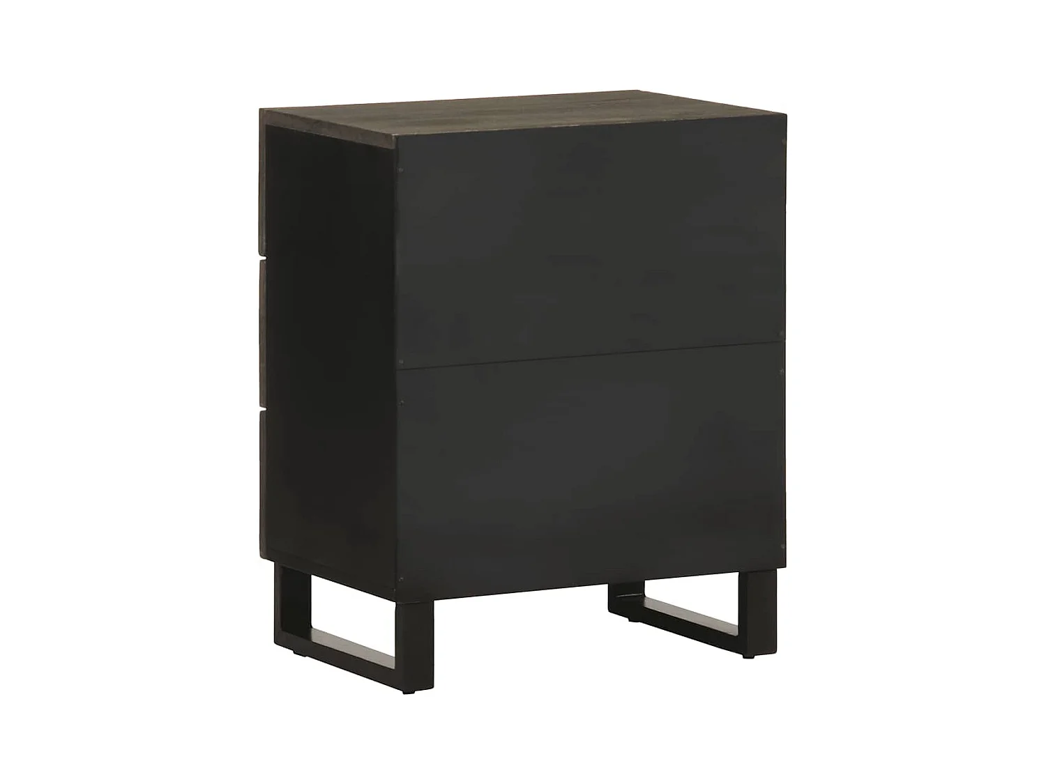 Mesilla de noche | Mesita de noche negra 50x33x62 cm madera maciza mango