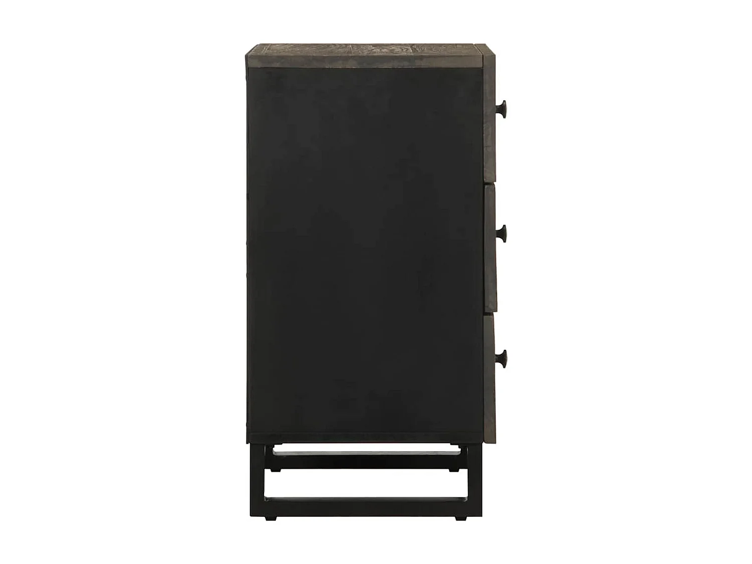 Nachttisch-Beistelltisch Schwarz 50x33x62 cm Massivholz Mango SHL55428