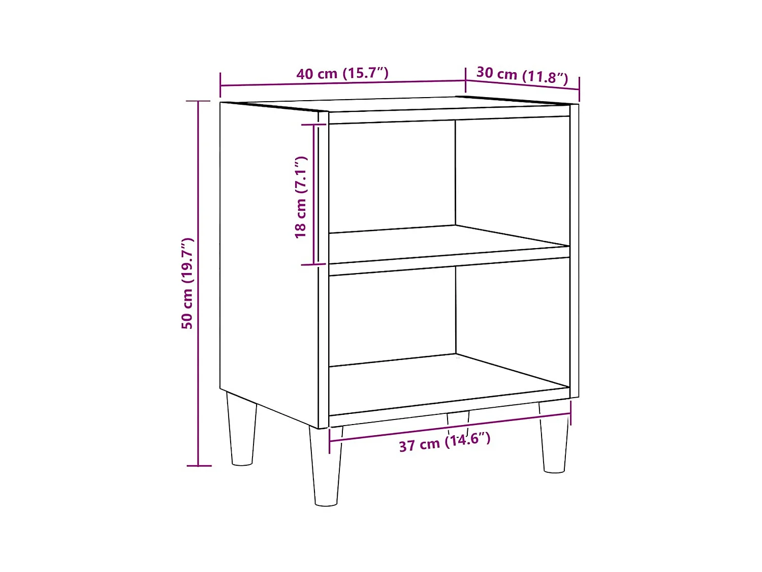 Mesita de noche | Mesilla de noche 2 uds. madera ingeniería roble artisian