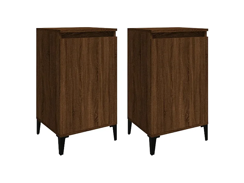 Tables de chevet lot de 2 avec rangement chêne marron 40x35x70cm bois d'ingénierie