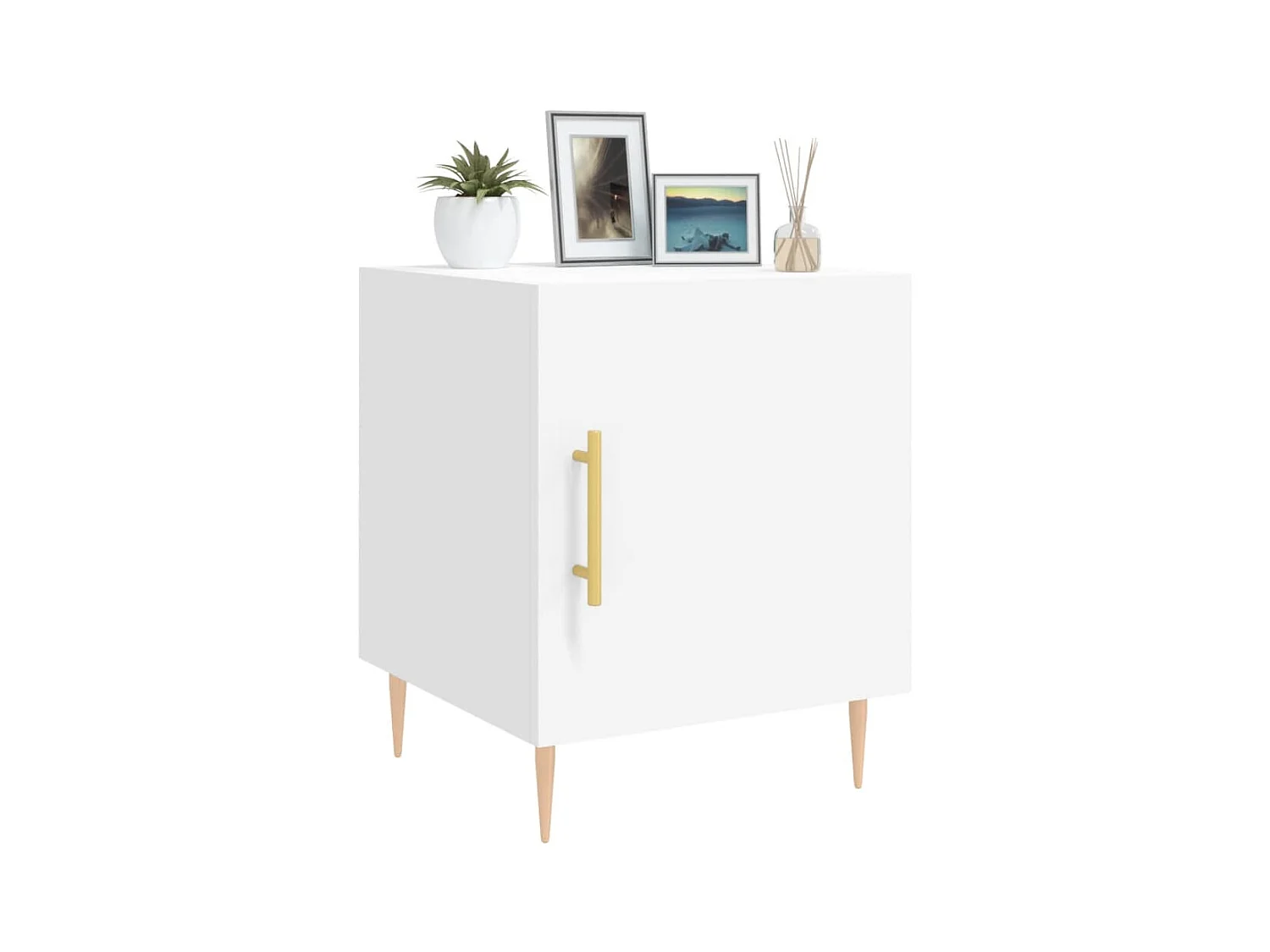 Table de chevet-Table d'appoint-Table de nuit blanc 40x40x50 cm bois d’ingénierie