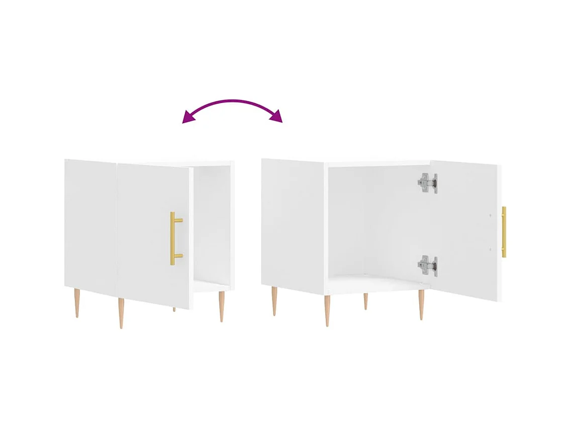 Mesita de noche | Mesilla de noche madera de ingeniería blanco 40x40x50 cm