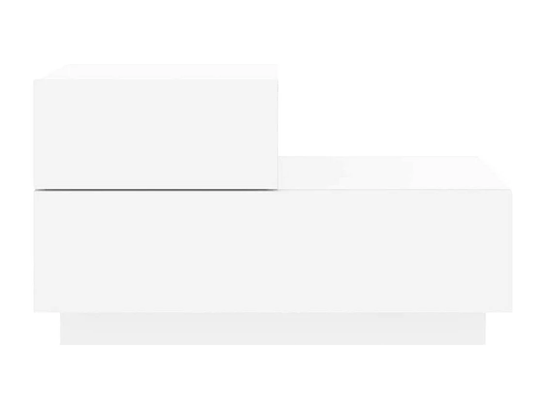 Mesita de noche | Mesilla de noche con luces LED blanca 70x36x40,5 cm