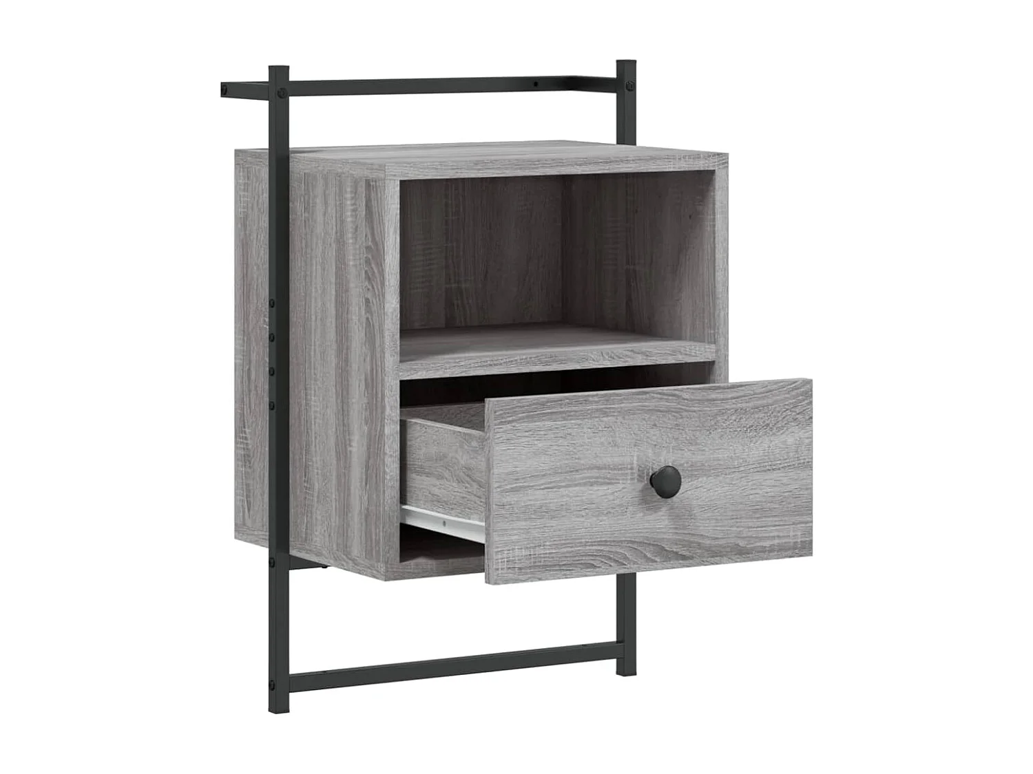 Mesitas de noche | Mesilla de noche de pared 2 unidades gris Sonoma 40x30x61 cm