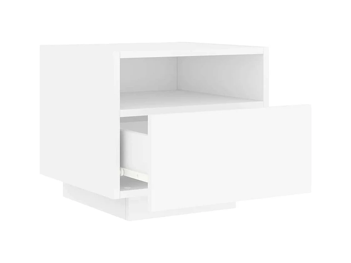 Mesitas de noche | Mesilla de noche con luces LED 2 unidades blanco 40x39x37 cm