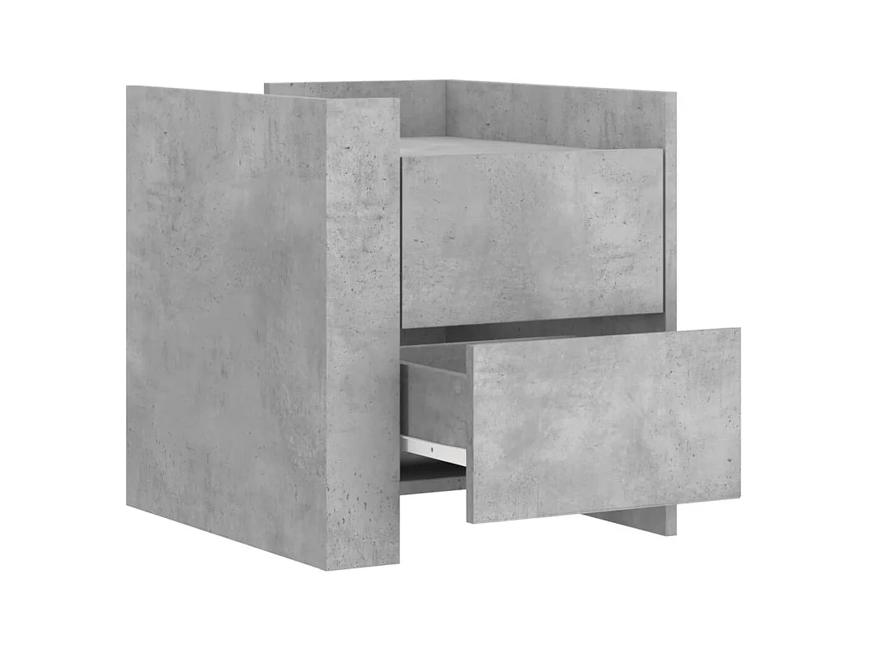Table de chevet-Table d'appoint Compartiments ouverts gris béton 45x50x50 cm bois d'ingénierie