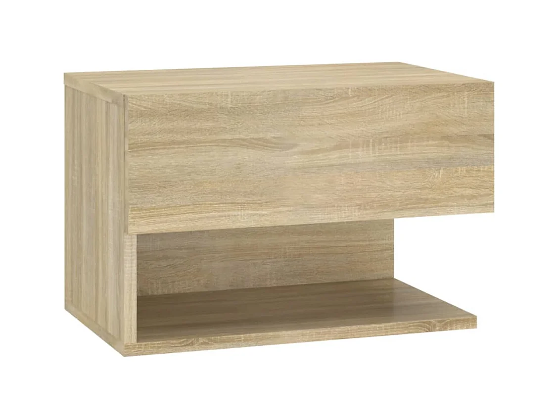 Mesita de noche | Mesilla de noche de pared 2 unidades color roble Sonoma