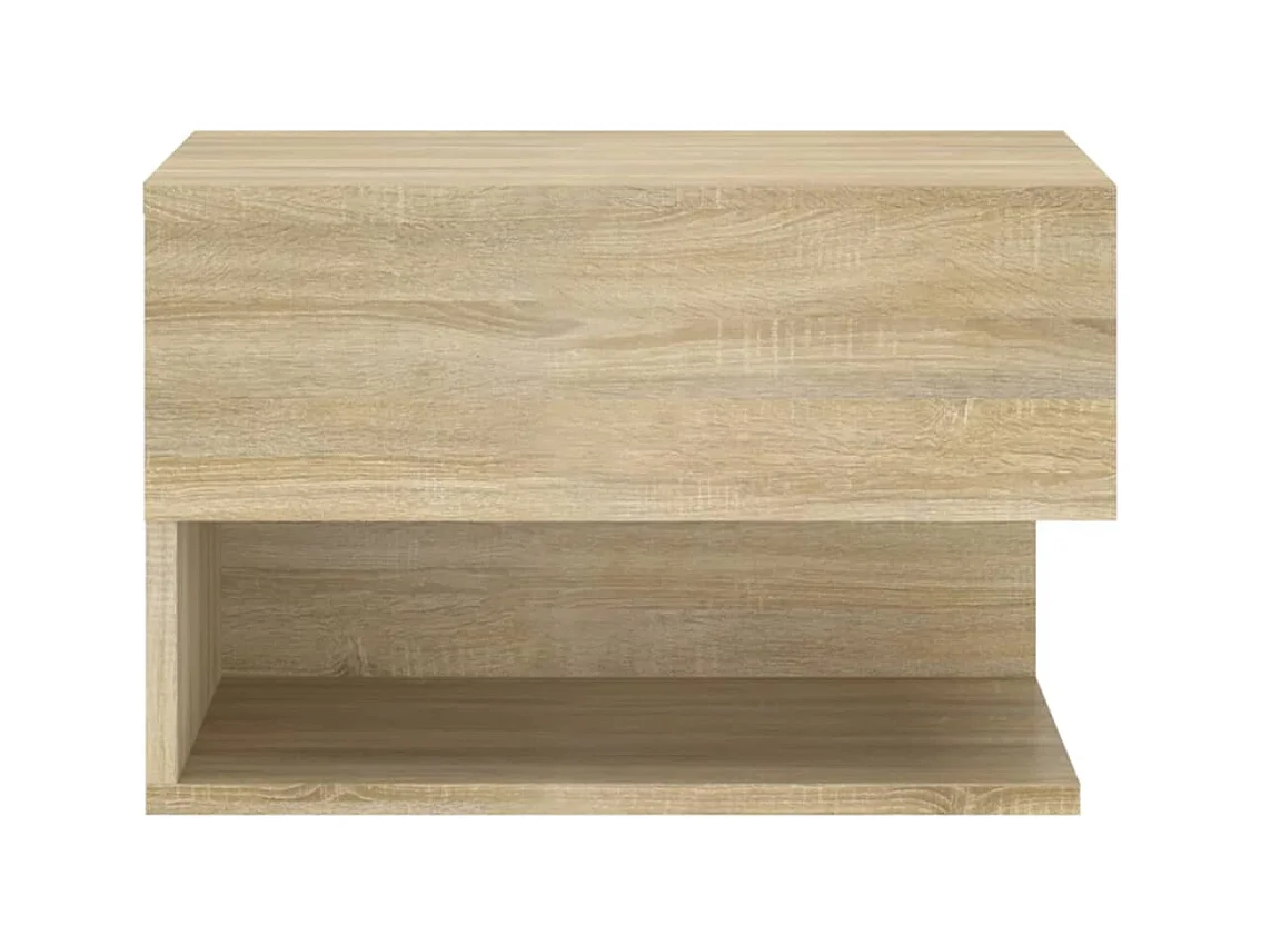 Mesita de noche | Mesilla de noche de pared 2 unidades color roble Sonoma