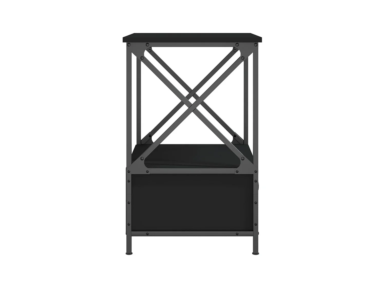 Tables de chevet lot de 2 avec rangement noir 50x41x65 cm bois d’ingénierie