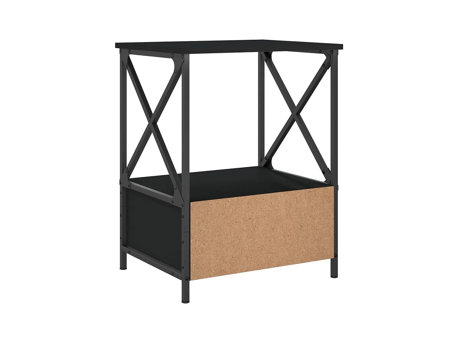 Tables de chevet lot de 2 avec rangement noir 50x41x65 cm bois d’ingénierie