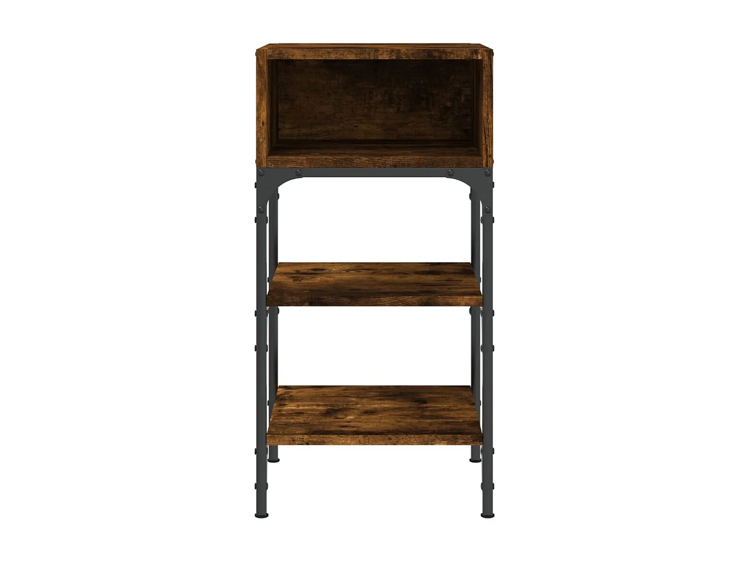 Nachttisch 2er Set-Beistelltisch-Nachttischkommode Räuchereiche 35x34,5x70 cm Holzwerkstoff SHL50355