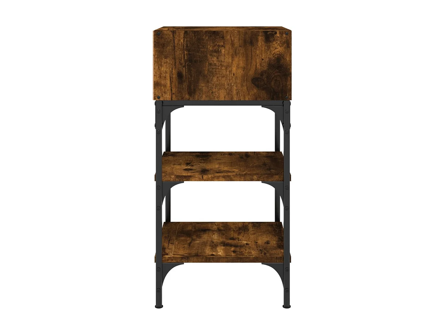 Nachttisch 2er Set-Beistelltisch-Nachttischkommode Räuchereiche 35x34,5x70 cm Holzwerkstoff SHL50355