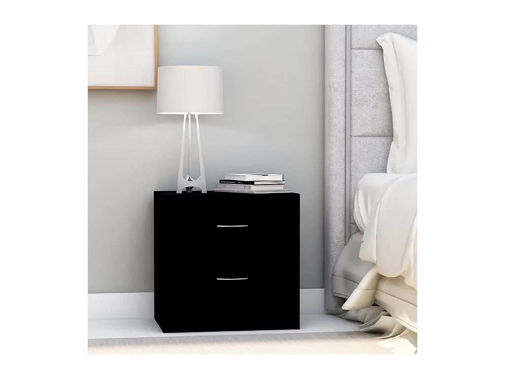 Tables de chevet-Tables de nuit 2 pcs Noir 40x30x40 cm Bois d'ingénierie