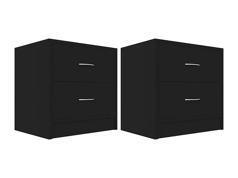 Tables de chevet-Tables de nuit 2 pcs Noir 40x30x40 cm Bois d'ingénierie