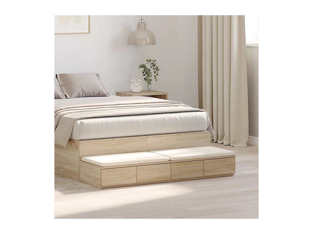 Cajones de cama con cajón Roble Sonoma 120x36.5x16.5 cm