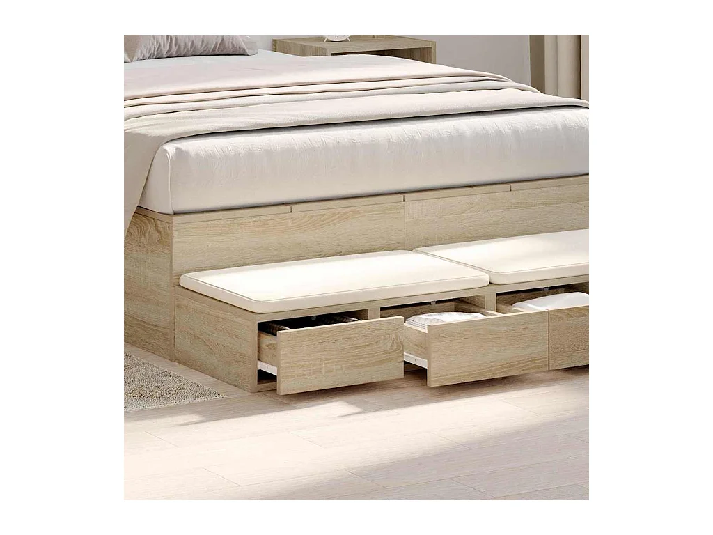 Cajones de cama con cajón Roble Sonoma 120x36.5x16.5 cm