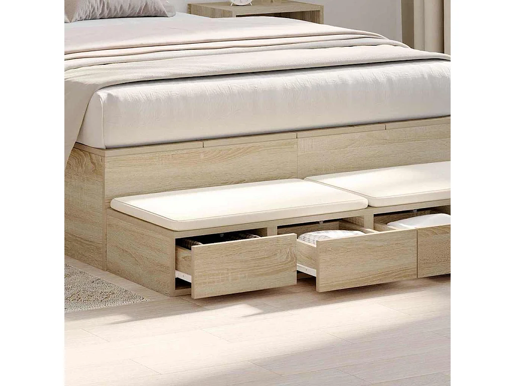 Gavetas de cama com gaveta Carvalho sonoma 120x36.5x16.5 cm