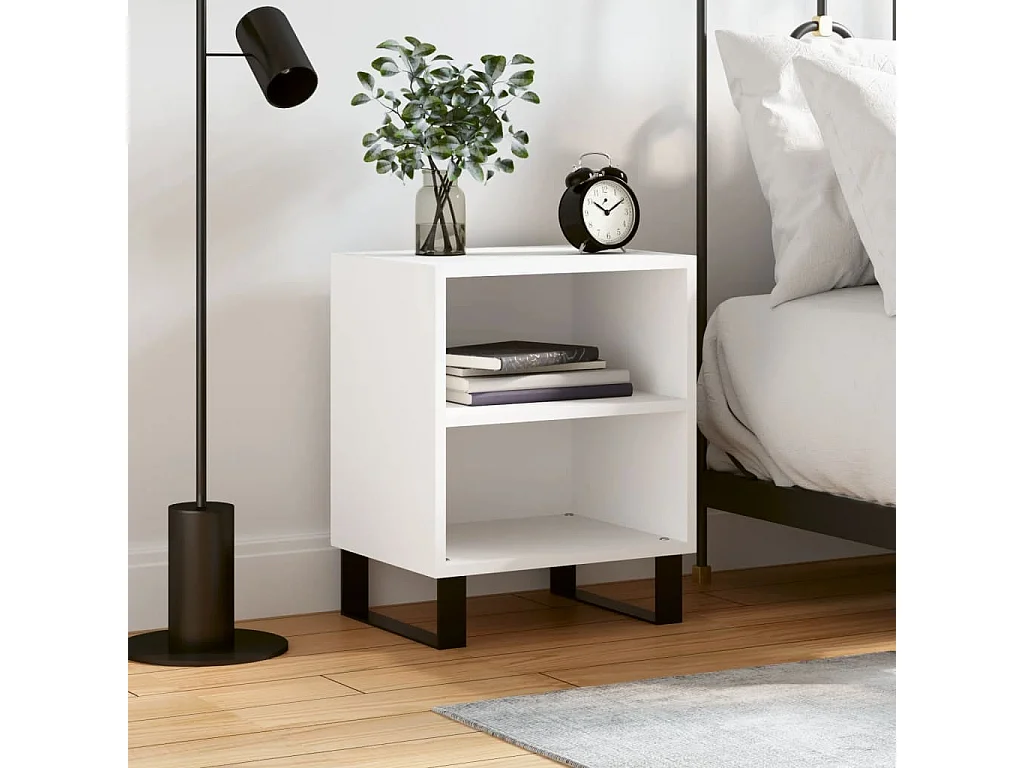Nachttisch-Beistelltisch Weiß 40x30x50 cm Holzwerkstoff SHL94172