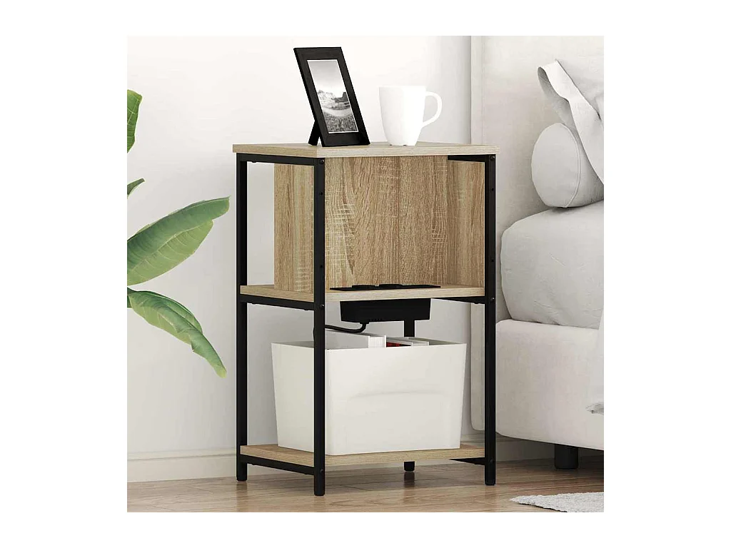 Mesita de Noche | Mesa auxiliar | Armario de Noche 2 uds. Roble Sonoma 38x31x61 cm