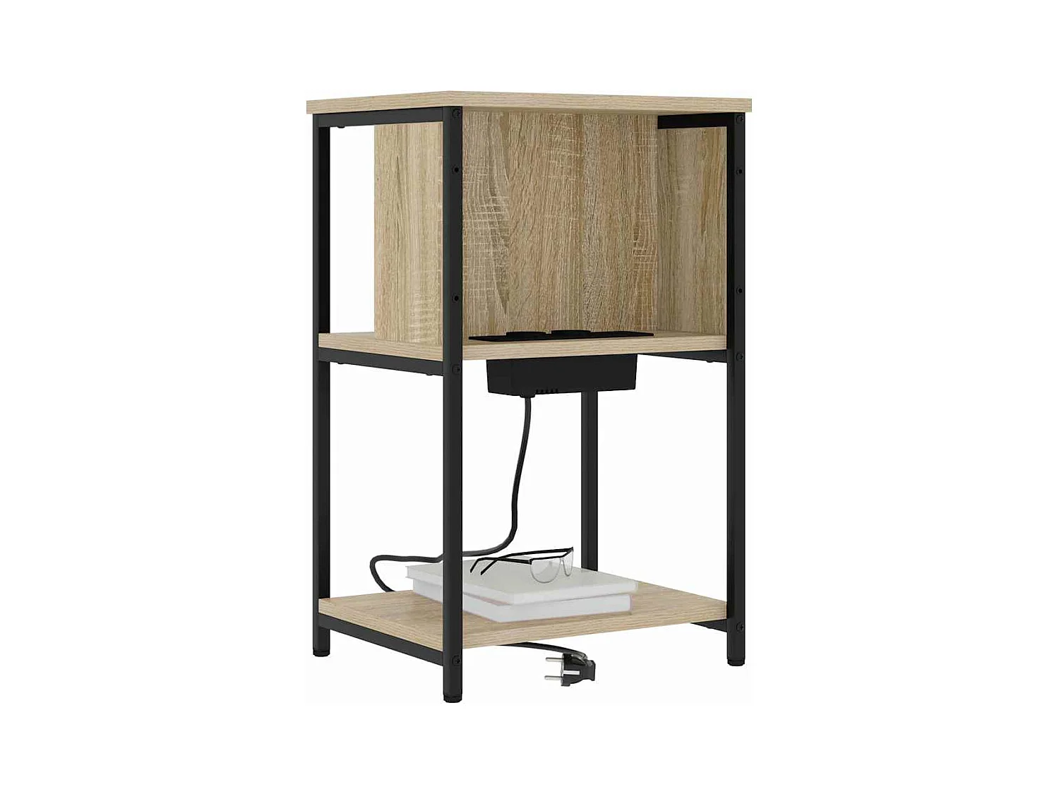 Mesita de Noche | Mesa auxiliar | Armario de Noche 2 uds. Roble Sonoma 38x31x61 cm