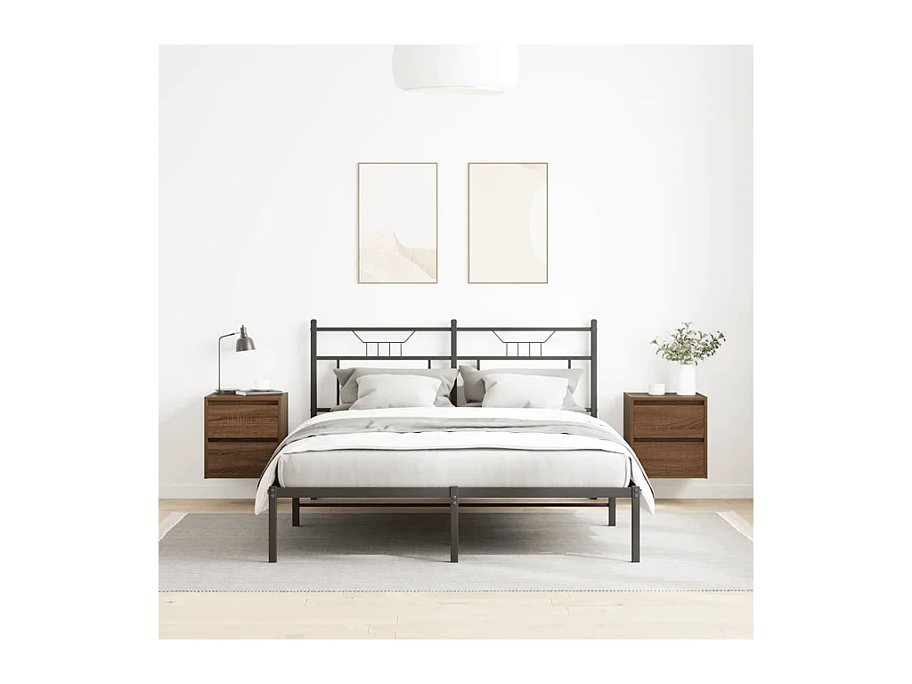 Mesa de Cabeceira Moderna de parede 2 peças 38x34x40 cm carvalho castanho