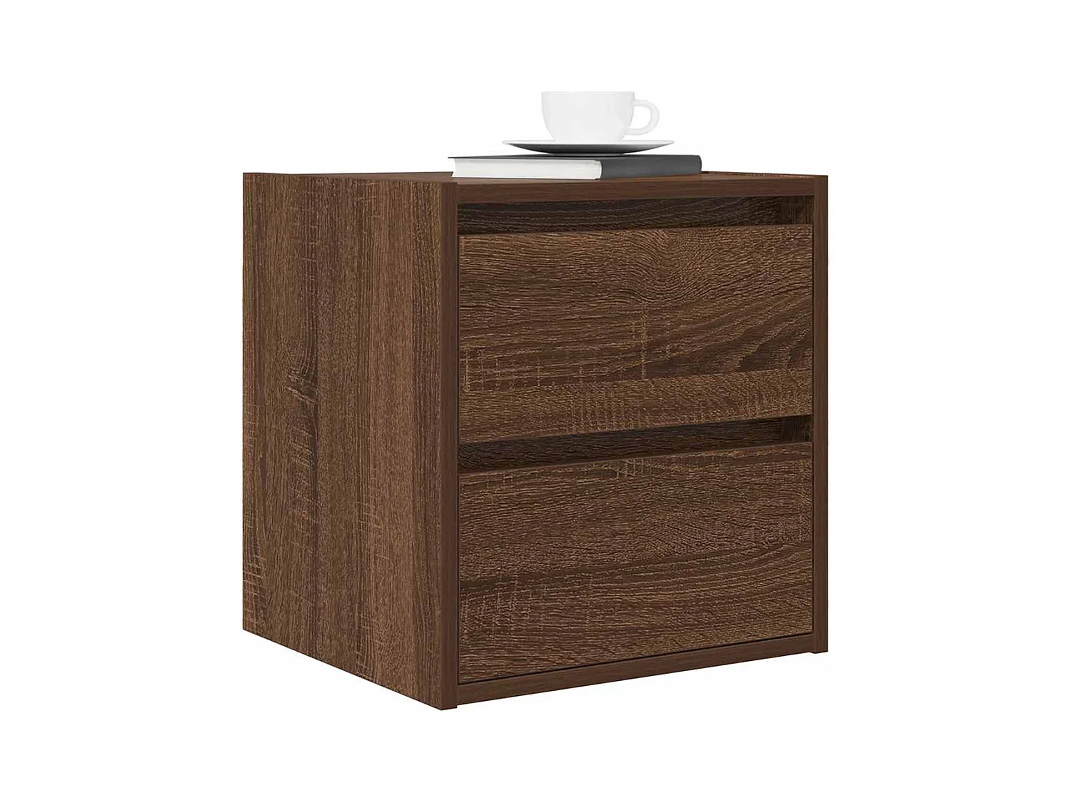 Mesa de Cabeceira Moderna de parede 2 peças 38x34x40 cm carvalho castanho