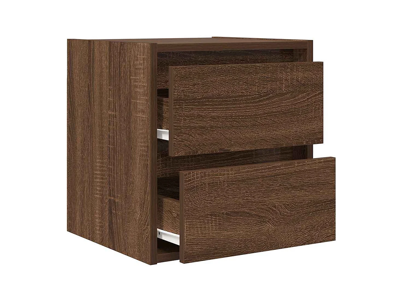 Mesa de Cabeceira Moderna de parede 2 peças 38x34x40 cm carvalho castanho