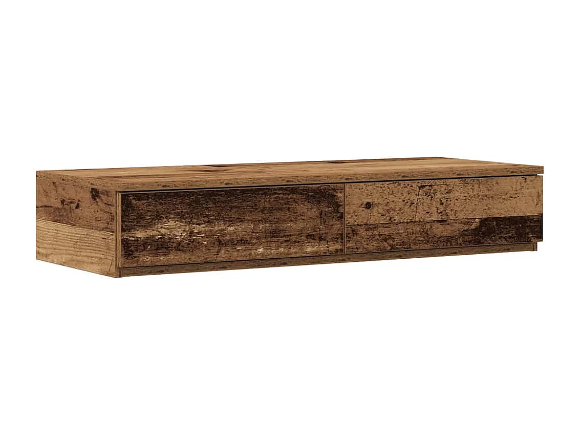 Bedlades | Opbergkastje met lade Oud hout 75 x 36,5 x 16,5 cm Bewerkt hout