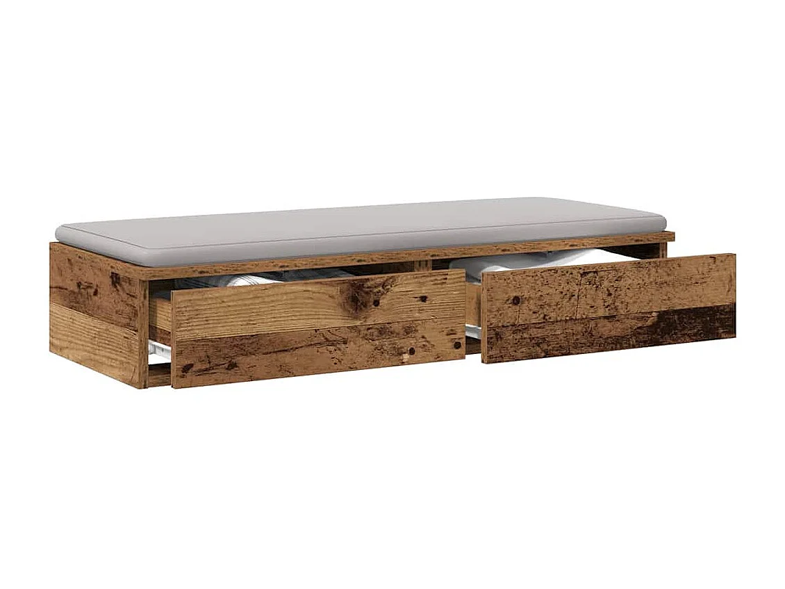 Bedlades | Opbergkastje met lade Oud hout 75 x 36,5 x 16,5 cm Bewerkt hout