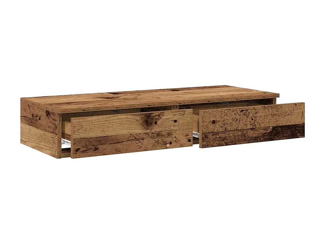 Bedlades | Opbergkastje met lade Oud hout 75 x 36,5 x 16,5 cm Bewerkt hout