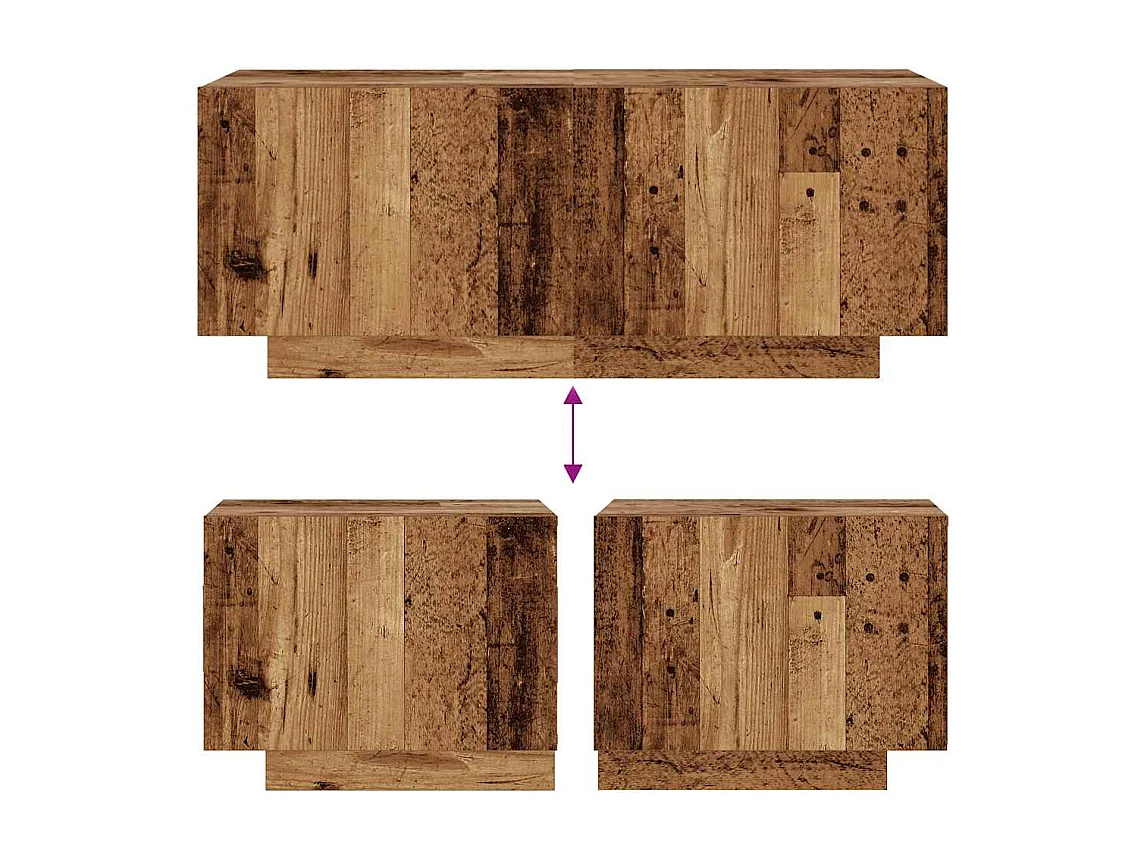 Nachttisch-Beistelltisch Altholz-Optik 100x35x40 cm Holzwerkstoff SHL70301