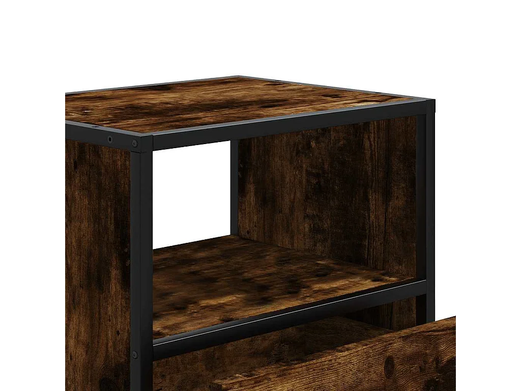 Tables de chevet flottantes Lot de 2 avec rangement Chêne fumé 40x31x39,5 cm