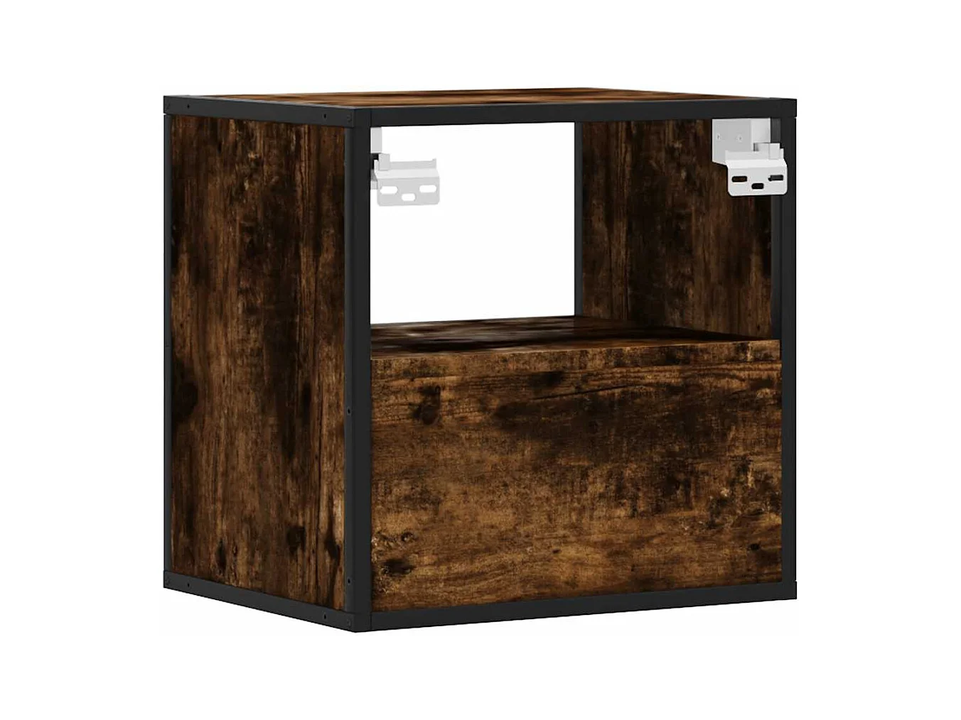 Mesitas de noche | Mesilla de noche pared 2 uds color roble ahumado 40x31x39,5 cm