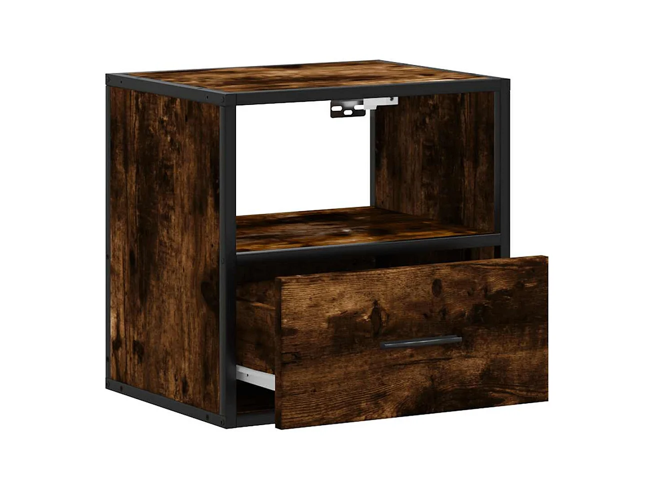 Mesitas de noche | Mesilla de noche pared 2 uds color roble ahumado 40x31x39,5 cm