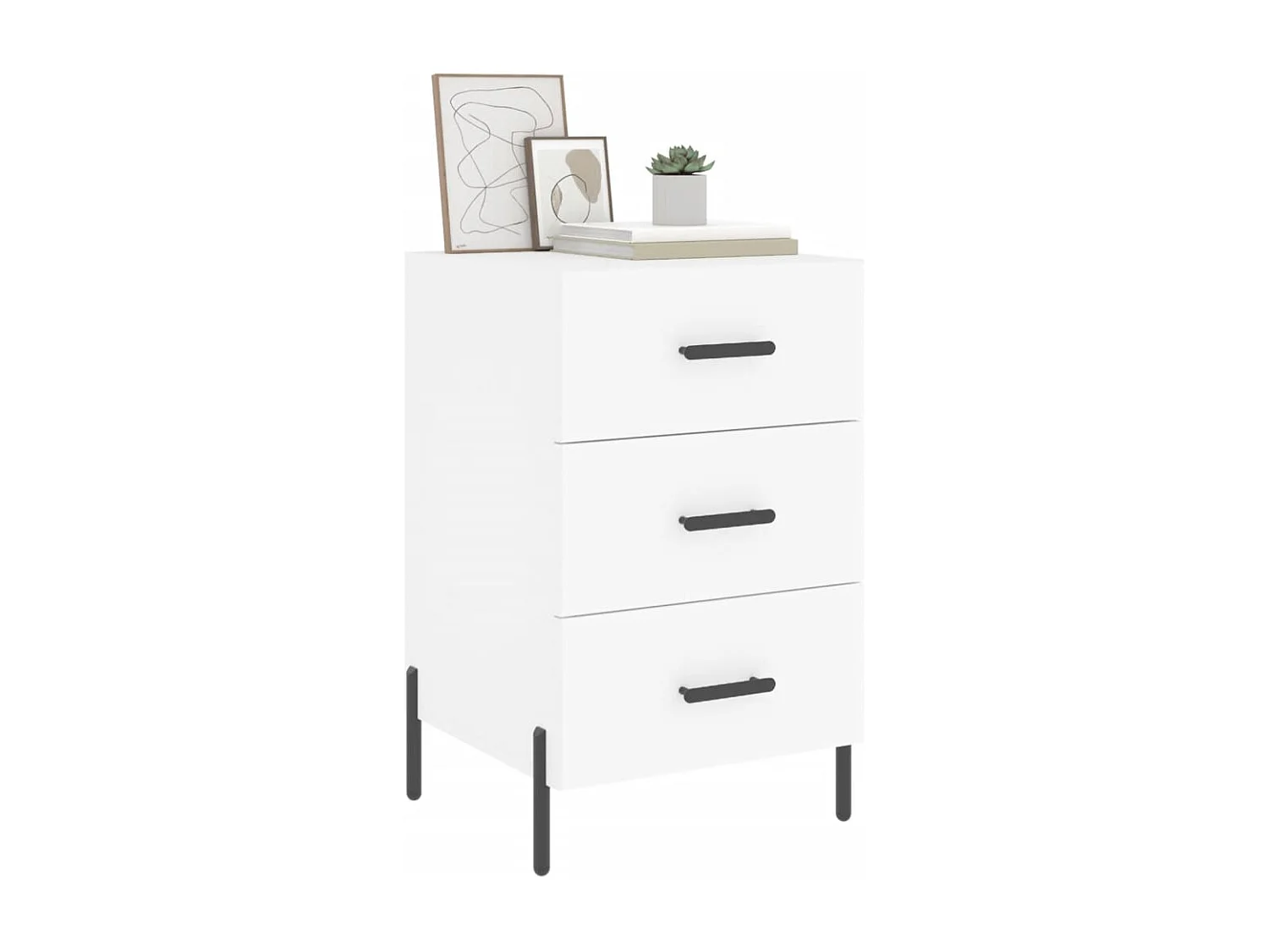 Nachttisch-Beistelltisch Weiß 40x40x66 cm Holzwerkstoff SHL89666